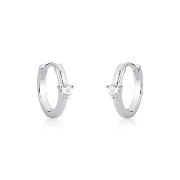 ARGOLA COM DETALHE PONTO DE LUZ - PRATA 925